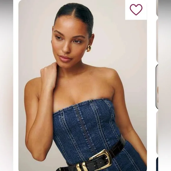 Reformation Anais Strapless Denim Midi Dress - Picture 3 of 10